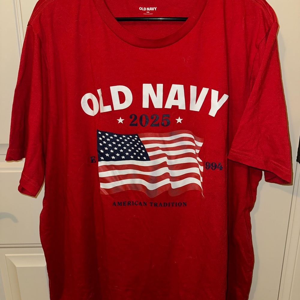 Old Navy Red American Tradition Tee